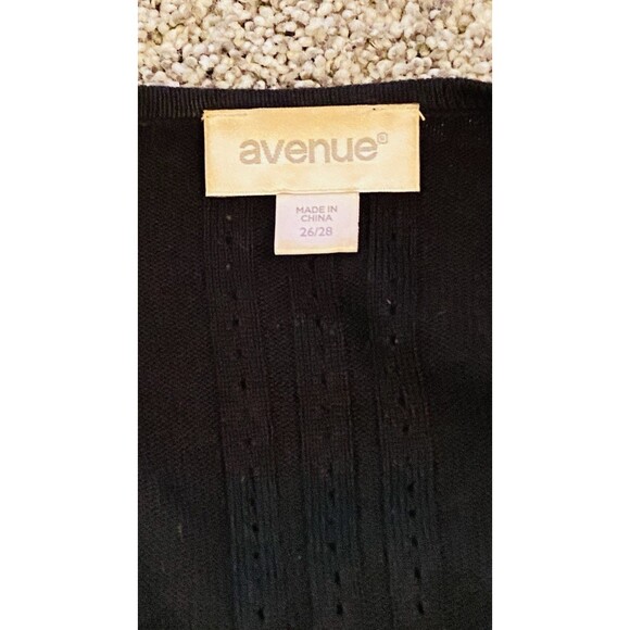 AVENUE Black Long Cardigan – Draped Lapel – Plus Size 26/28 – Elegant - Picture 4 of 7